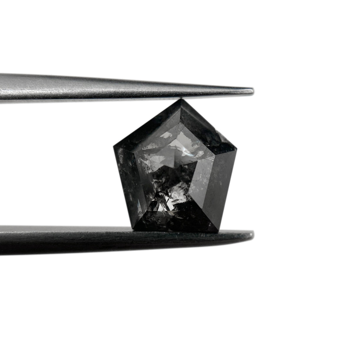 1.29ct | Salt &amp; Pepper Shield Shape Rose Cut Diamond - Modern Rustic Diamond