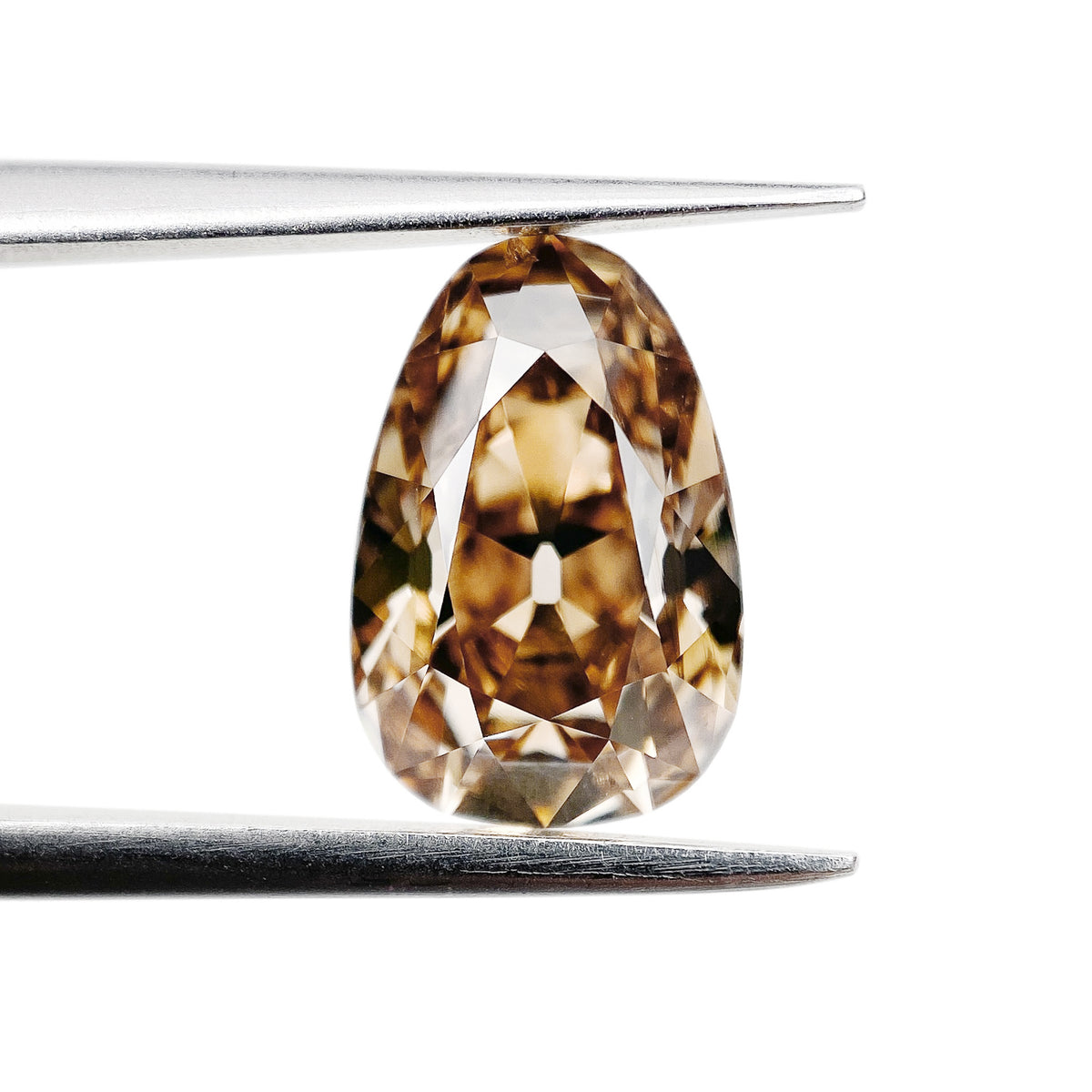 2.59ct | Cognac SI2 Pear Shape Old Mine Cut Diamond (GIA) - Modern Rustic Diamond