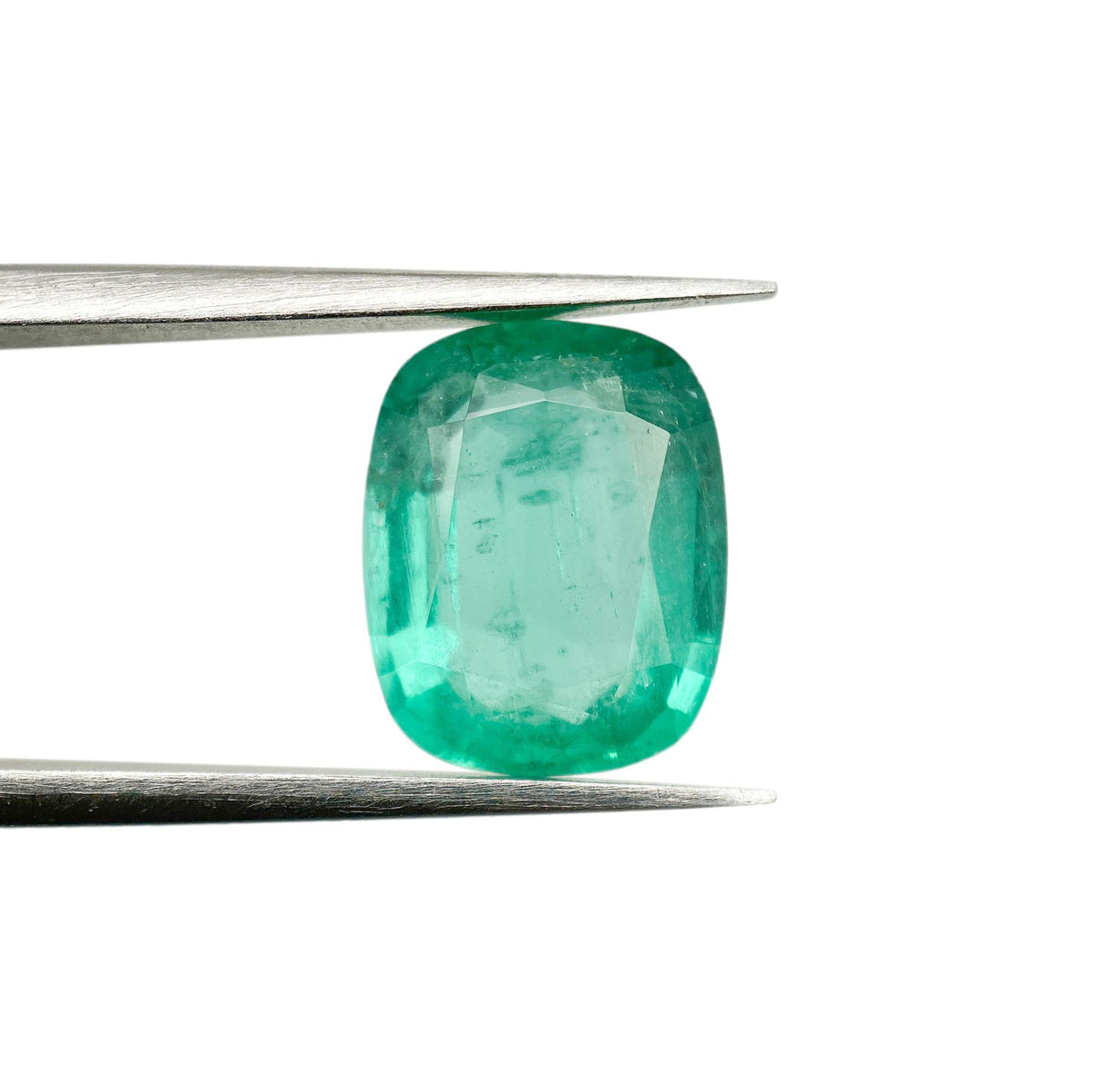 3.83ct | Brilliant Cut Cushion Shape Brazil Emerald - Modern Rustic Diamond