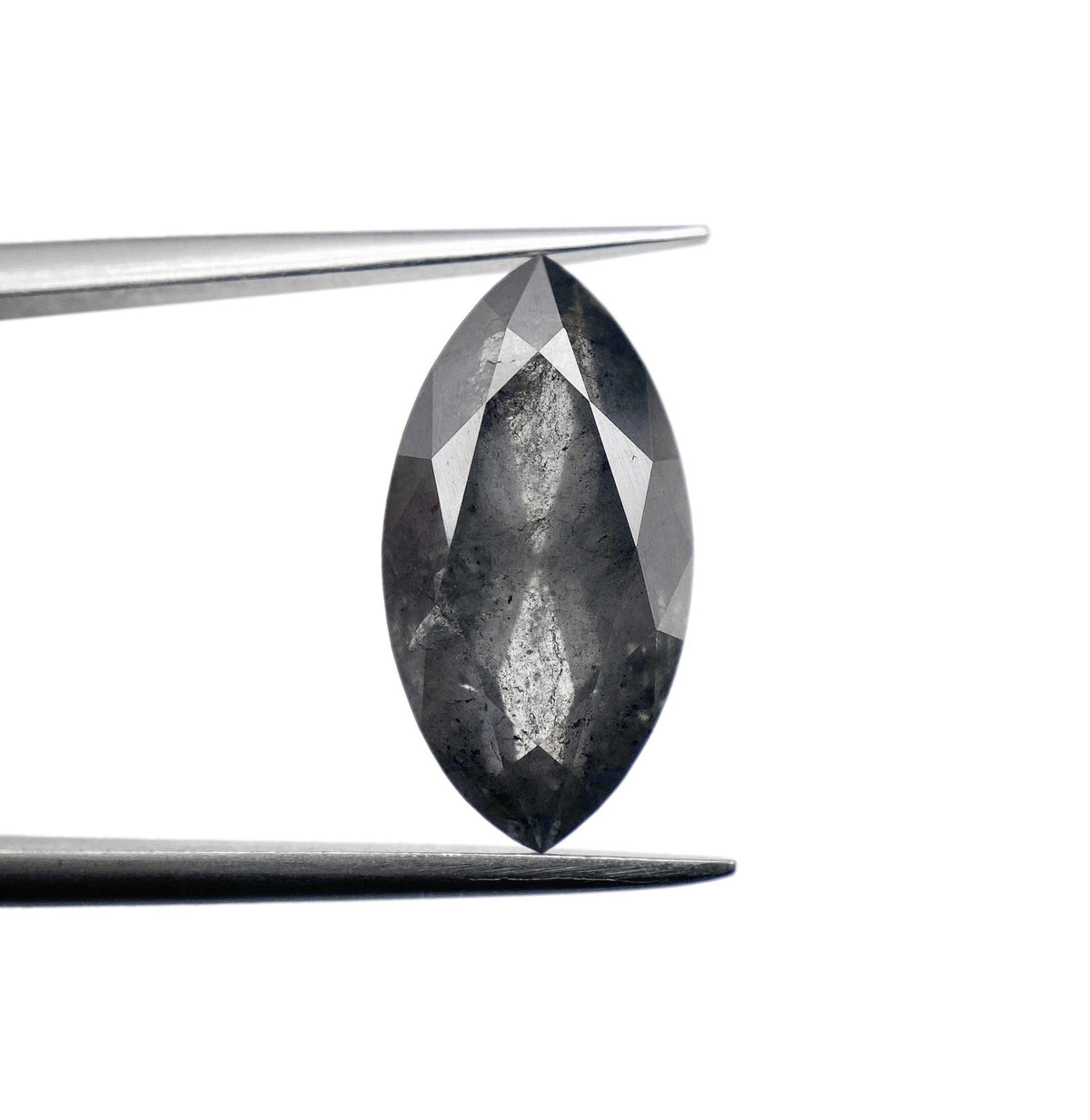 5.49ct | Salt &amp; Pepper Marquise Shape Brilliant Cut Diamond - Modern Rustic Diamond