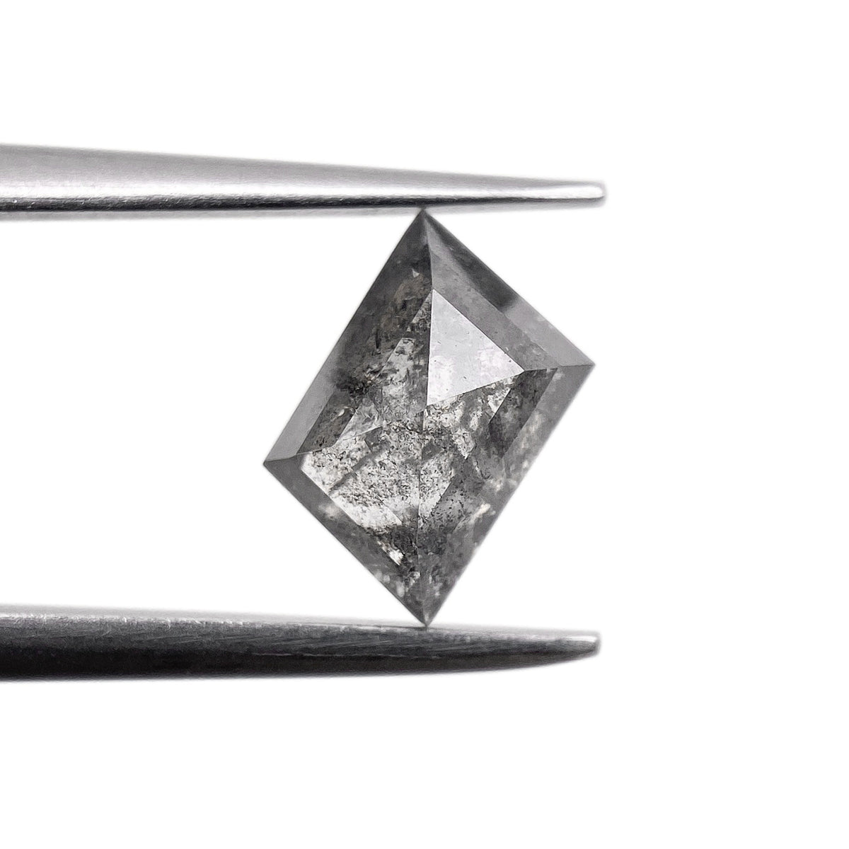 0.96ct | Salt &amp; Pepper Rhomboid Shape Step Cut Diamond - Modern Rustic Diamond