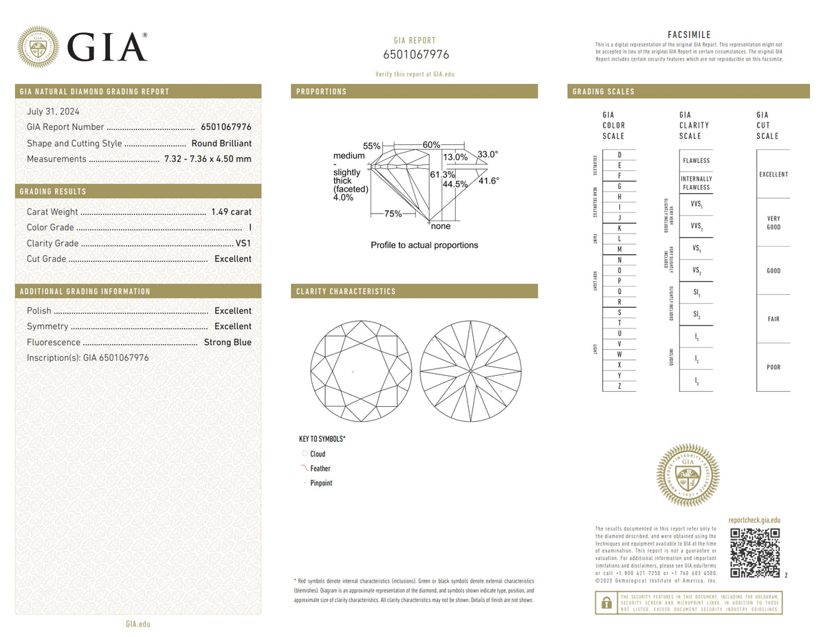 1.49ct | I/VS1 Round Shape Brilliant Cut Diamond (GIA) - Modern Rustic Diamond