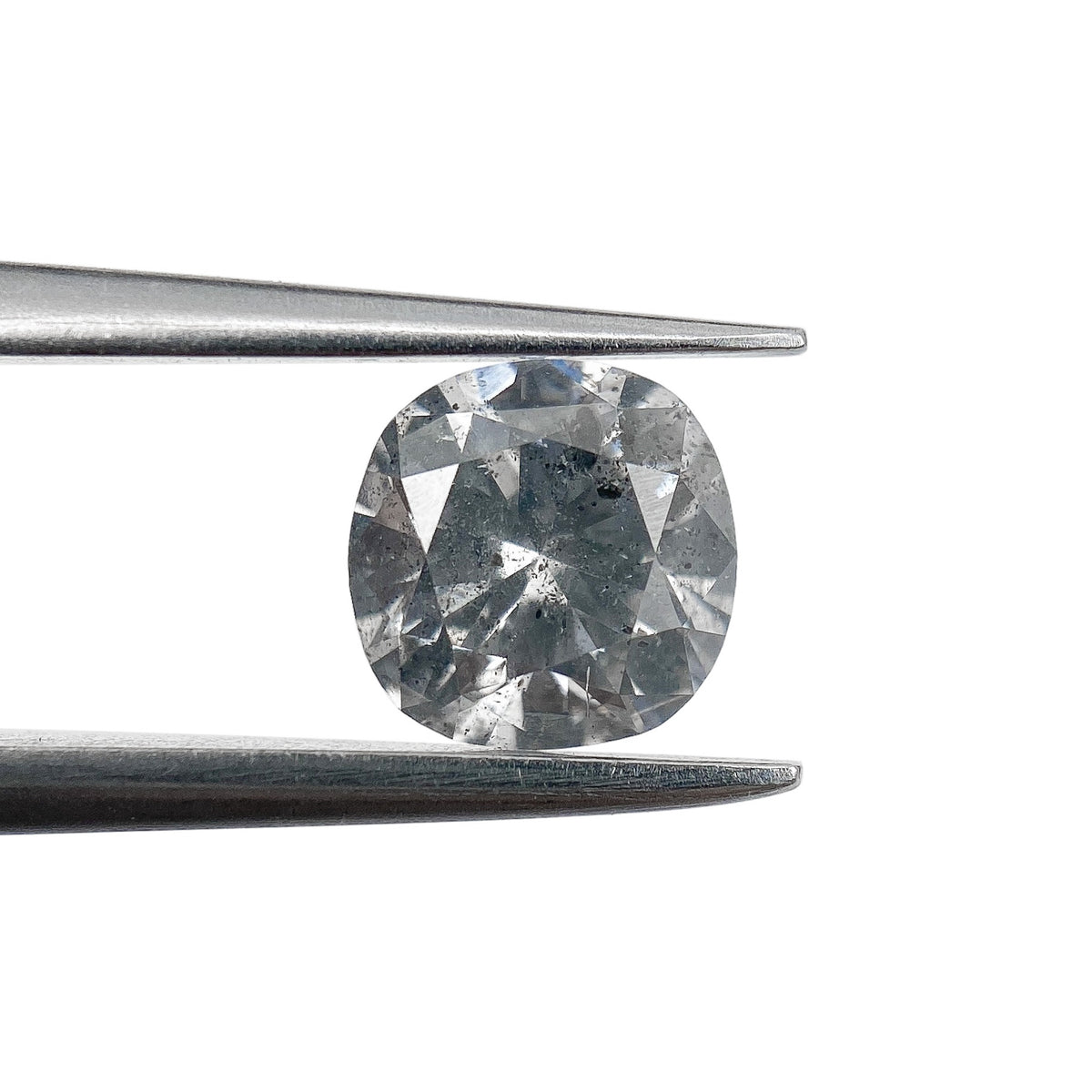 0.98ct | Salt &amp; Pepper Cushion Shape Brilliant Cut Diamond - Modern Rustic Diamond