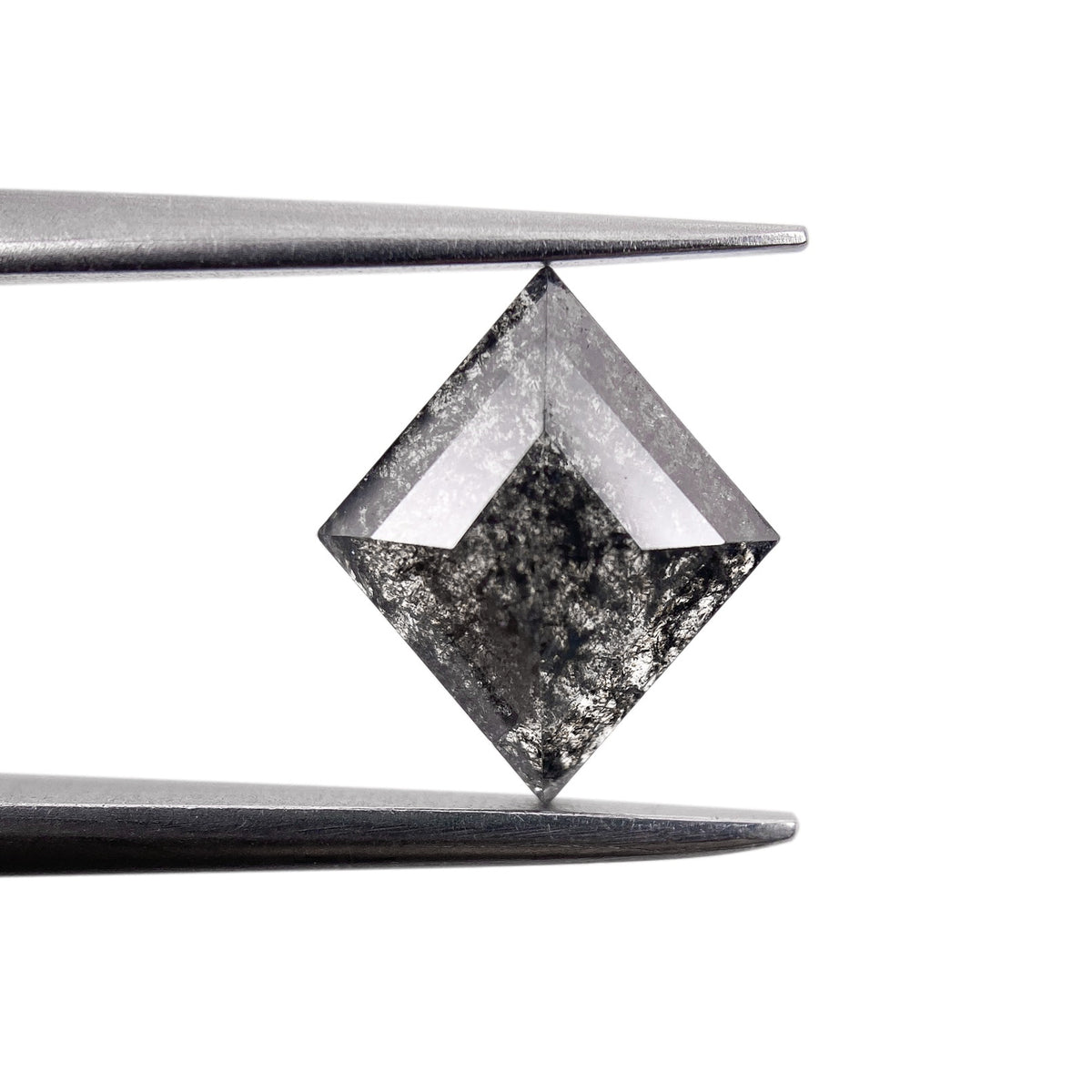 1.18ct | Salt &amp; Pepper Lozenge Shape Rose Cut Diamond - Modern Rustic Diamond