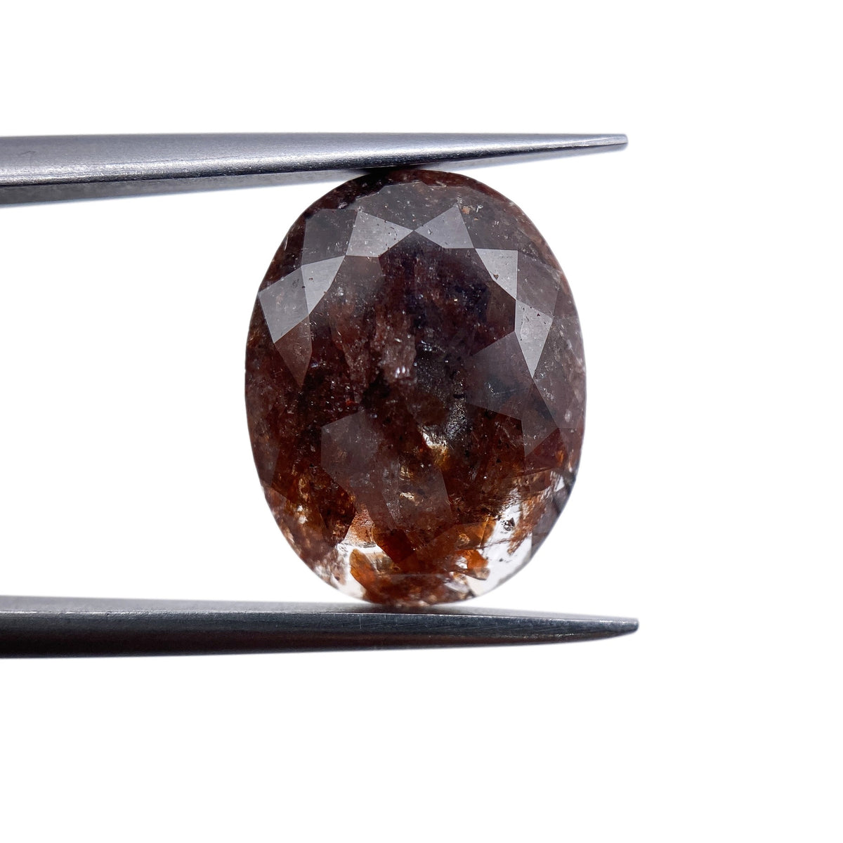 3.96ct | Salt &amp; Pepper Oval Shape Rose Cut Diamond - Modern Rustic Diamond
