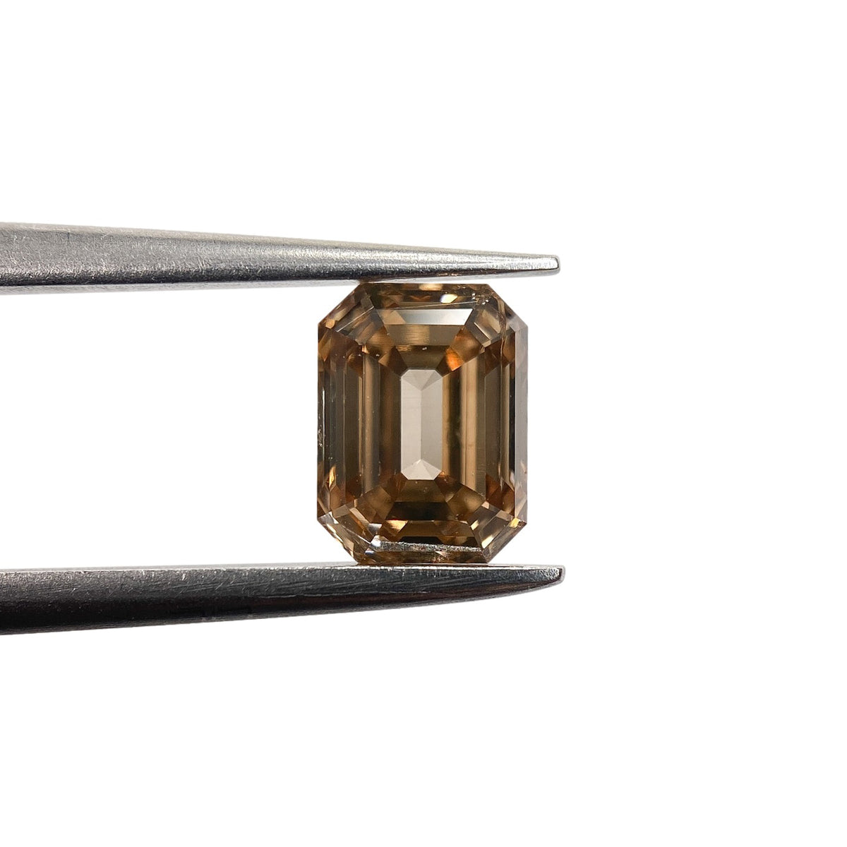 1.03ct | Champagne VS Emerald Shape Brilliant Cut Diamond - Modern Rustic Diamond
