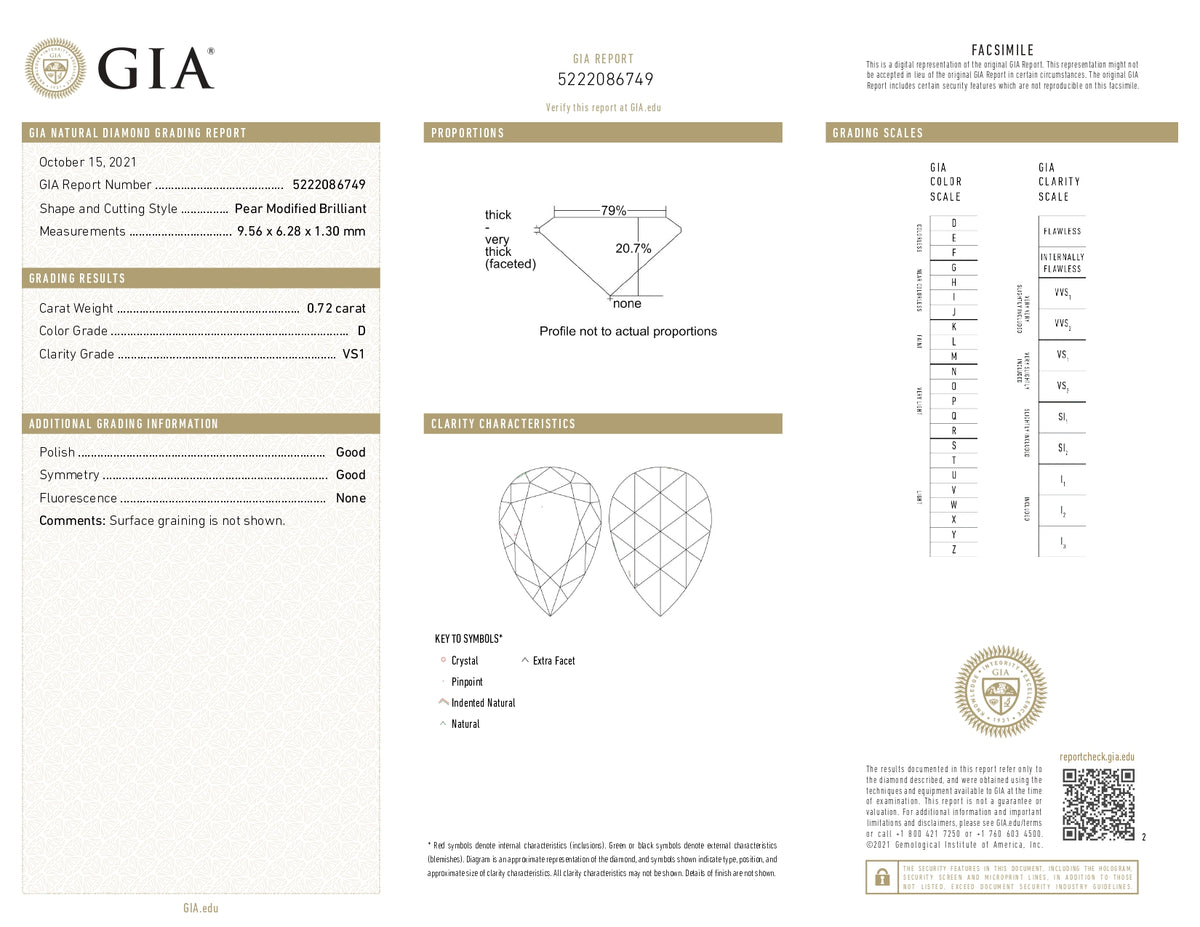 0.72ct | D/VS1 Pear Shape Rose Cut Diamond (GIA) - Modern Rustic Diamond