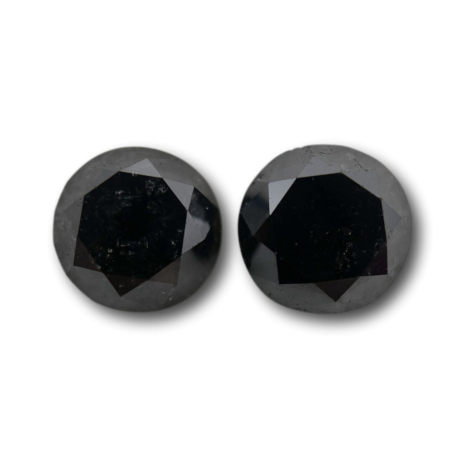 4.23cttw | Black Round Shape Brilliant Cut Diamond Matched Pair-Modern Rustic Diamond