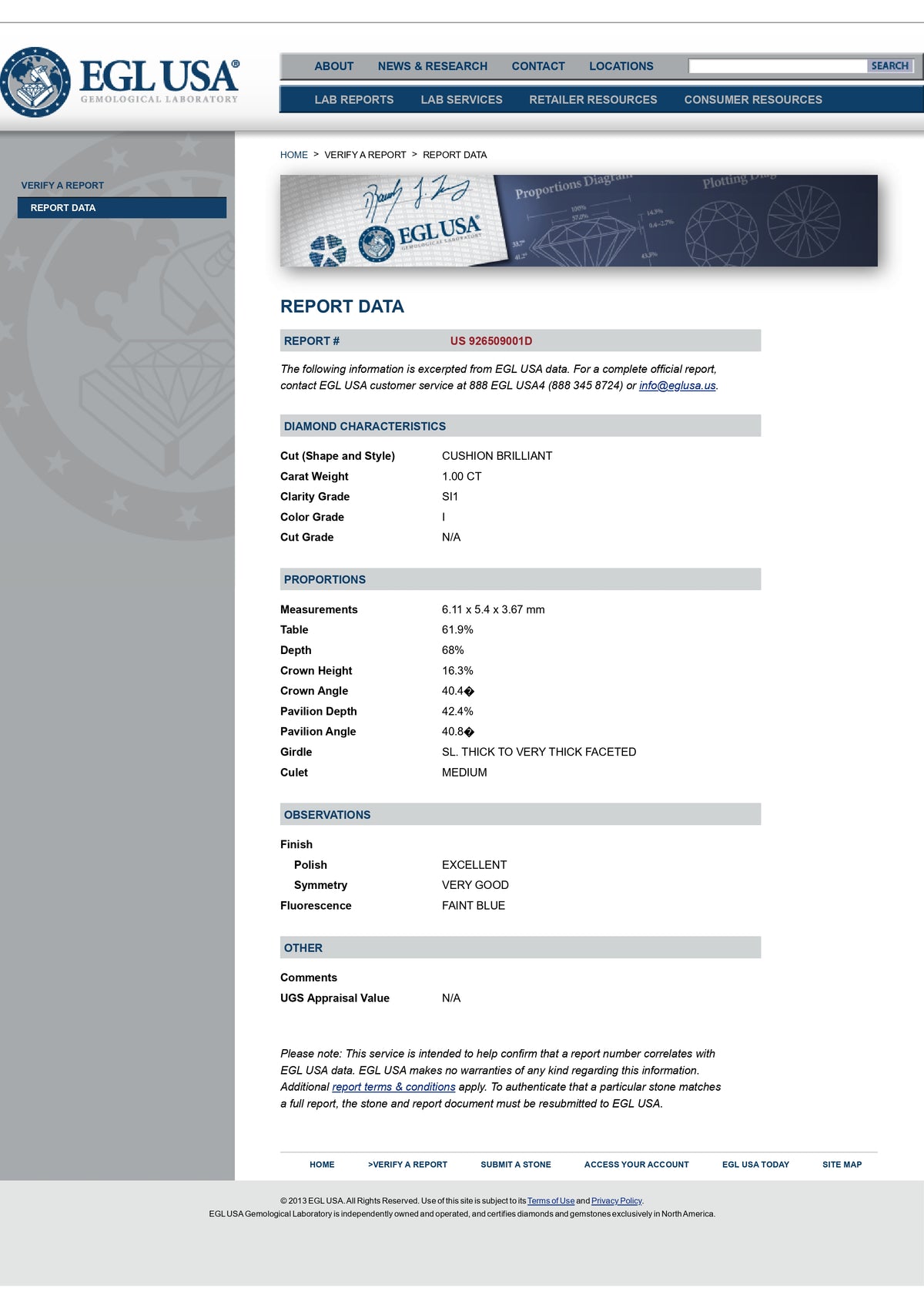1.00ct | I/SI1 Cushion Shape Old Mine Cut Diamond (EGL USA) - Modern Rustic Diamond