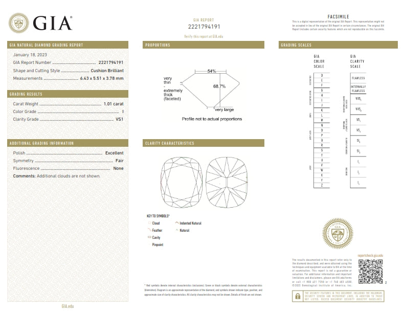 1.01ct | I/VS1 Cushion Shape Old Mine Cut Diamond (GIA) - Modern Rustic Diamond
