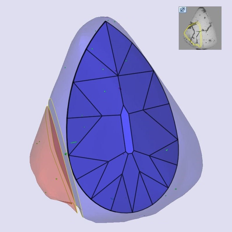 1.27ct | O-P/SI1 Pear Shape Old Mine Cut Diamond (GIA) - Modern Rustic Diamond