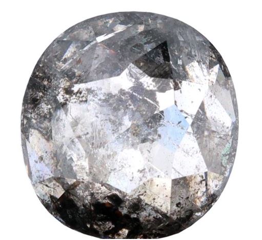 2.50ct | Salt &amp; Pepper Cushion Shape Brilliant Cut Diamond - Modern Rustic Diamond