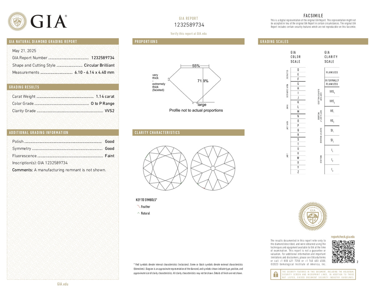 1.14ct | O-P/VVS2 Round Shape Old European Cut Diamond (GIA) - Modern Rustic Diamond