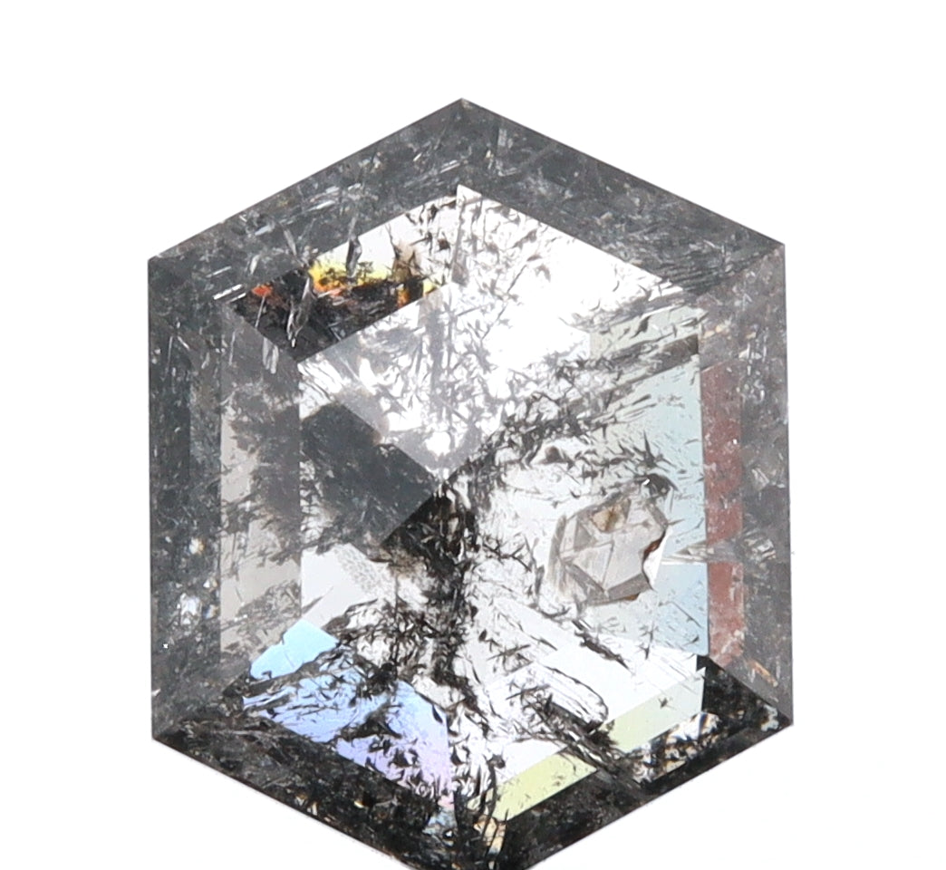 3.57ct | Rustic Hexagon Shape Step Cut Diamond - Modern Rustic Diamond