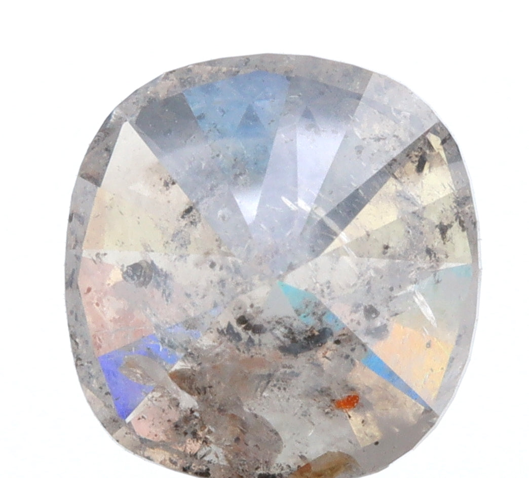 2.12ct | Salt &amp; Pepper Cushion Shape Brilliant Cut Diamond - Modern Rustic Diamond