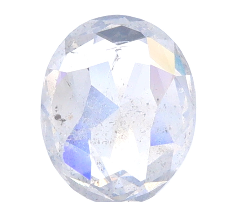 0.99ct | Salt &amp; Pepper Oval Shape Rose Cut Diamond - Modern Rustic Diamond