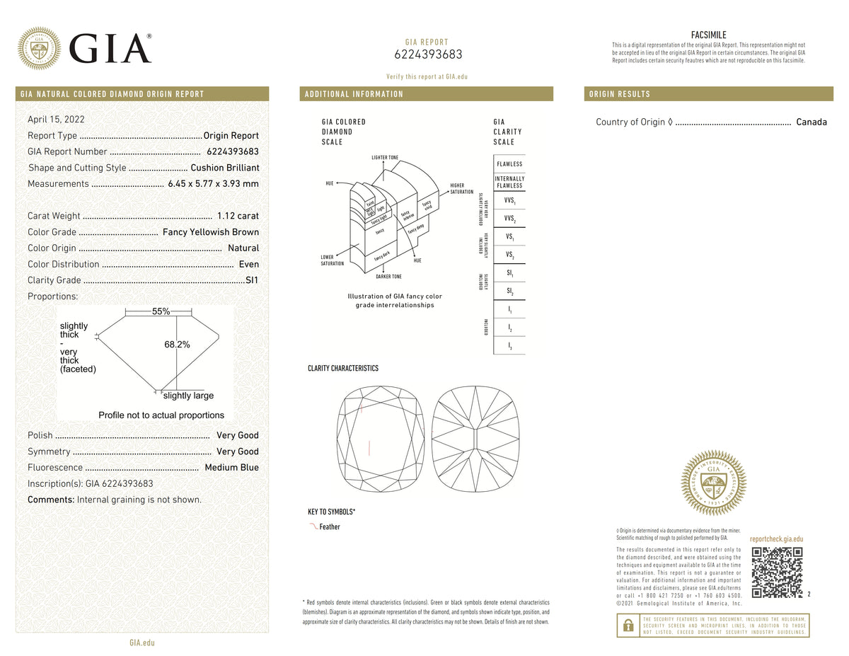 1.12ct | Champagne SI1 Cushion Shape Old Mine Cut Diamond (GIA) - Modern Rustic Diamond