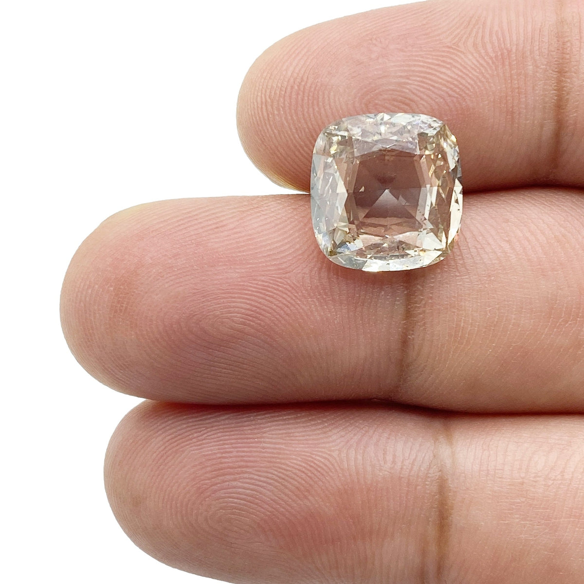 6.06ct | Champagne SI Cushion Shape Rose Cut Diamond-Modern Rustic Diamond