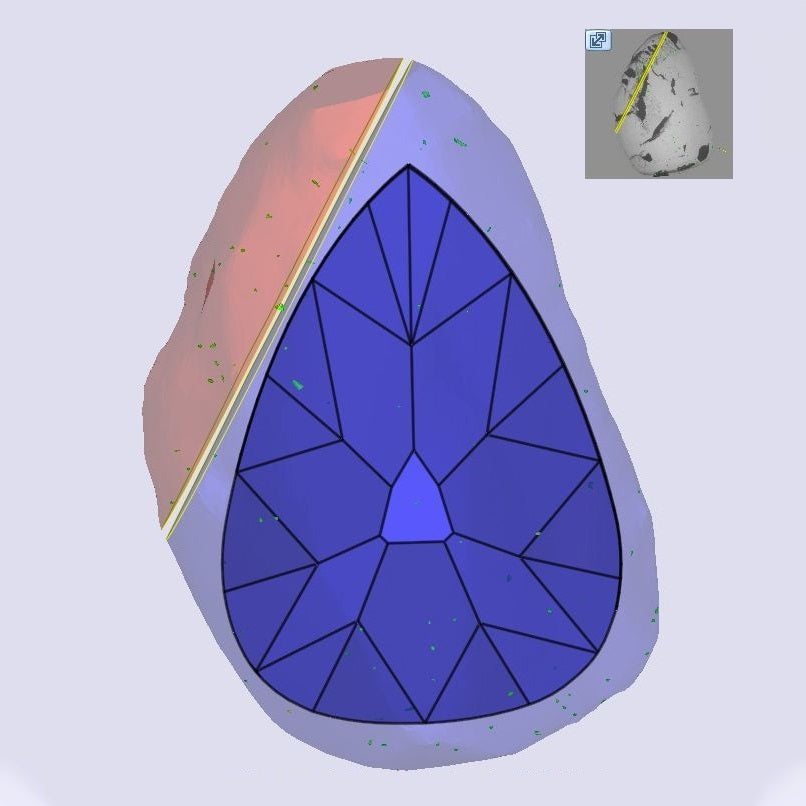 1.02ct | J/VS2 Pear Shape Old Mine Cut Diamond (GIA) - Modern Rustic Diamond