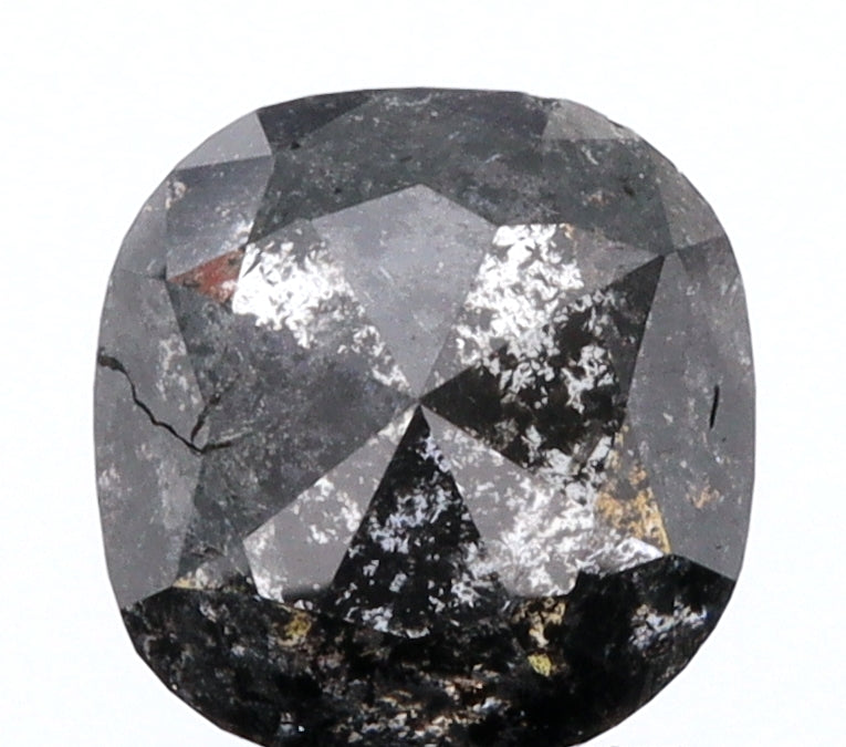 1.72ct | Salt & Pepper Cushion Shape Brilliant Cut Diamond