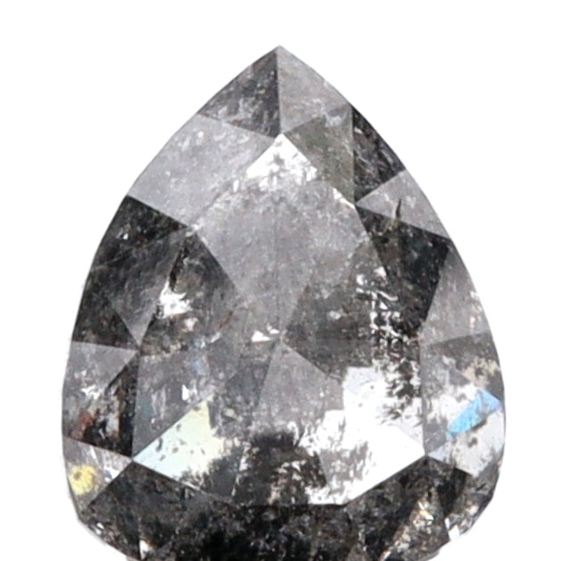 1.30ct | Salt &amp; Pepper Pear Shape Brilliant Cut Diamond - Modern Rustic Diamond