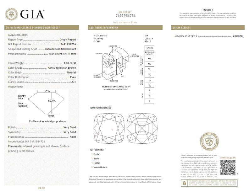 1.08ct | Champagne SI1 Cushion Shape Old Mine Cut Diamond (GIA) - Modern Rustic Diamond