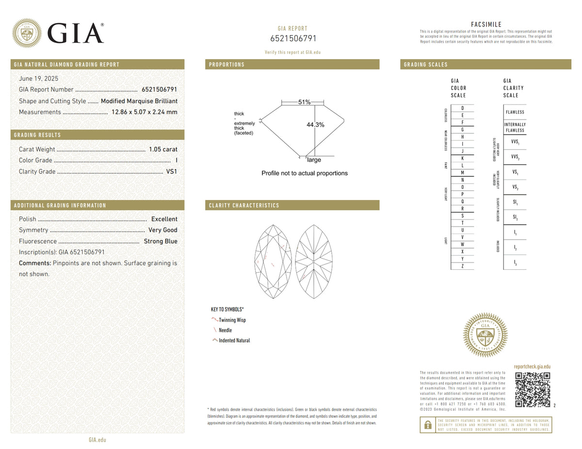 1.05ct | I/VS1 Marquise Shape Old Mine Cut Diamond (GIA) - Modern Rustic Diamond