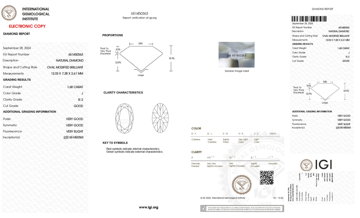 1.68ct | J/SI2 Oval Shape Old Mine Cut Diamond (IGI) - Modern Rustic Diamond