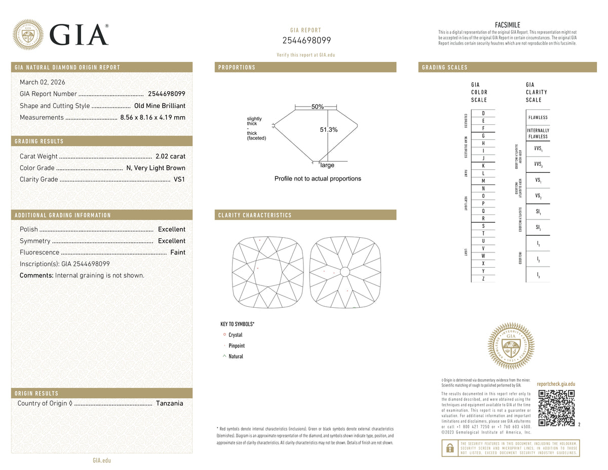 2.02ct | N/VS1 Cushion Shape Vintage Old Mine Cut Diamond (GIA) - Modern Rustic Diamond