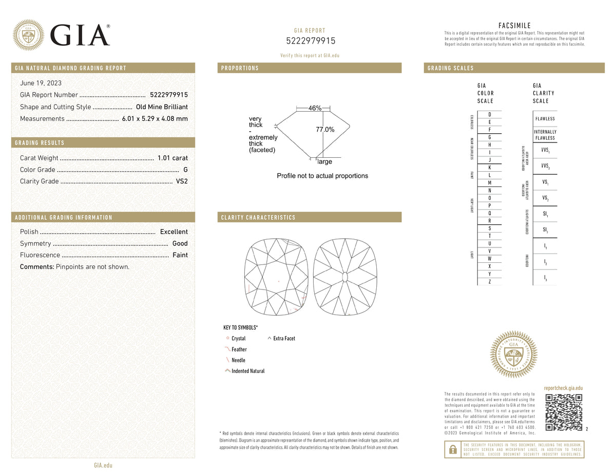 1.01ct | G/VS2 Cushion Shape Old Mine Cut Diamond (GIA) - Modern Rustic Diamond
