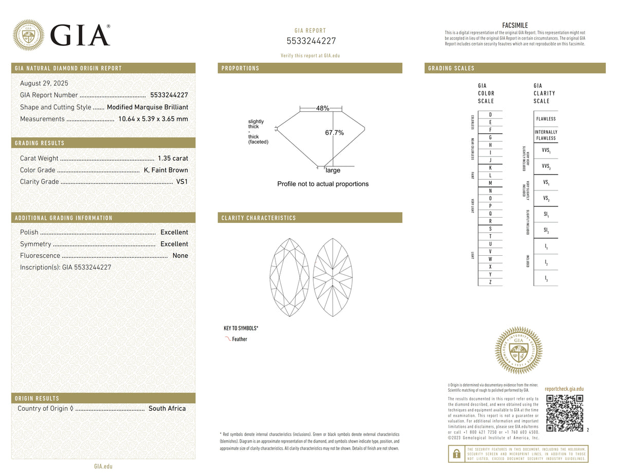 1.35ct | K/VS1 Marquise Shape Old Mine Cut Diamond (GIA) - Modern Rustic Diamond