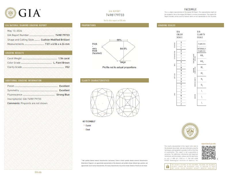 1.54ct | L/VS2 Cushion Shape Old Mine Cut Diamond (GIA) - Modern Rustic Diamond