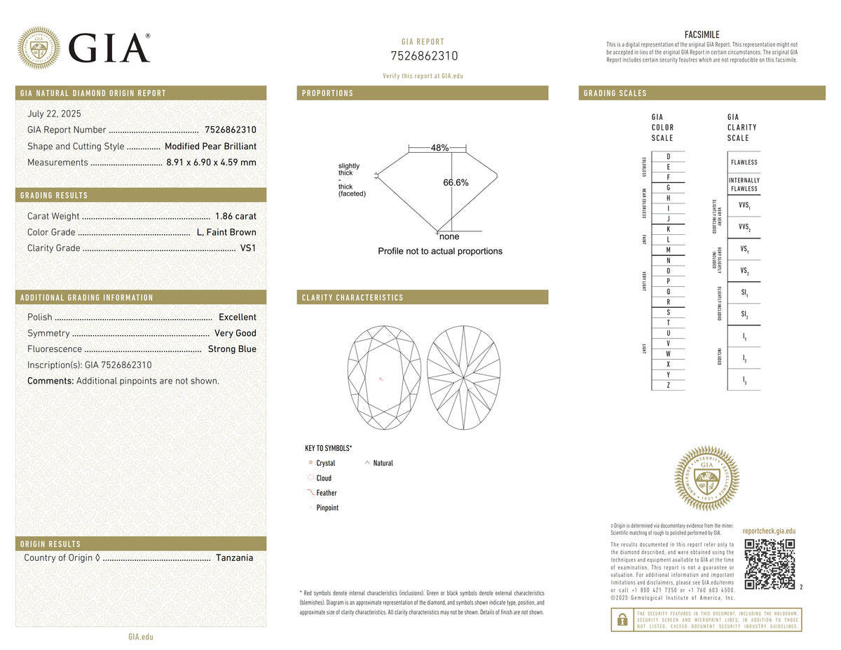 1.86ct | L/VS1 Pear Shape Old Mine Cut Diamond (GIA) - Modern Rustic Diamond