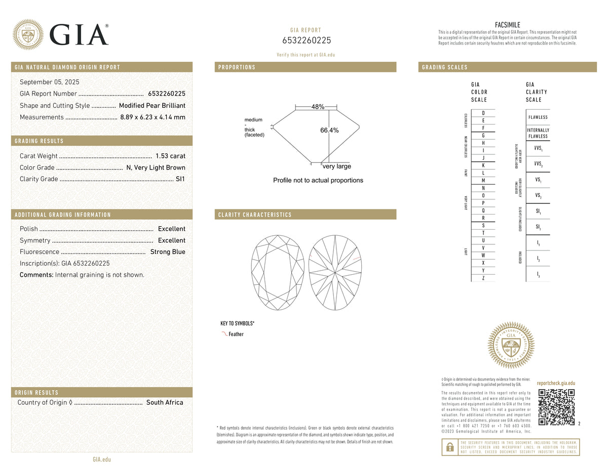 1.53ct | N/SI1 Pear Shape Old Mine Cut Diamond (GIA) - Modern Rustic Diamond