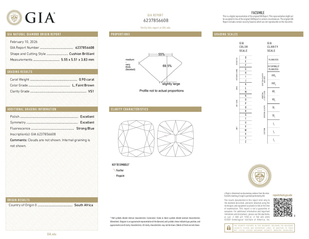 0.90ct | L/VS1 Cushion Shape Old Mine Cut Diamond (GIA) - Modern Rustic Diamond