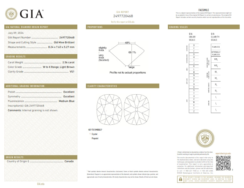 2.56ct | W-X/VS1 Cushion Shape Old Mine Cut Diamond (GIA) - Modern Rustic Diamond