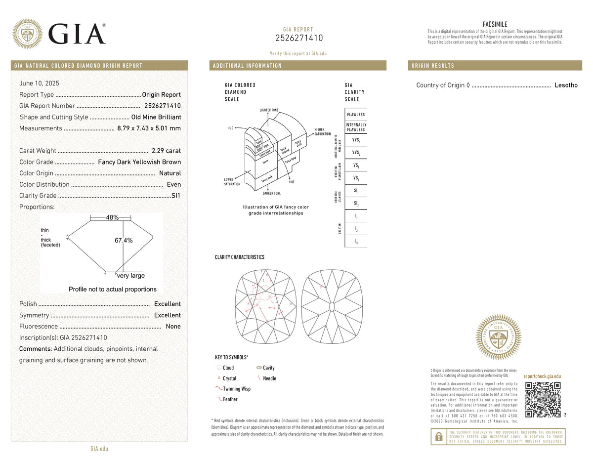 2.29ct | Cognac SI1 Cushion Shape Old Mine Cut Diamond (GIA) - Modern Rustic Diamond