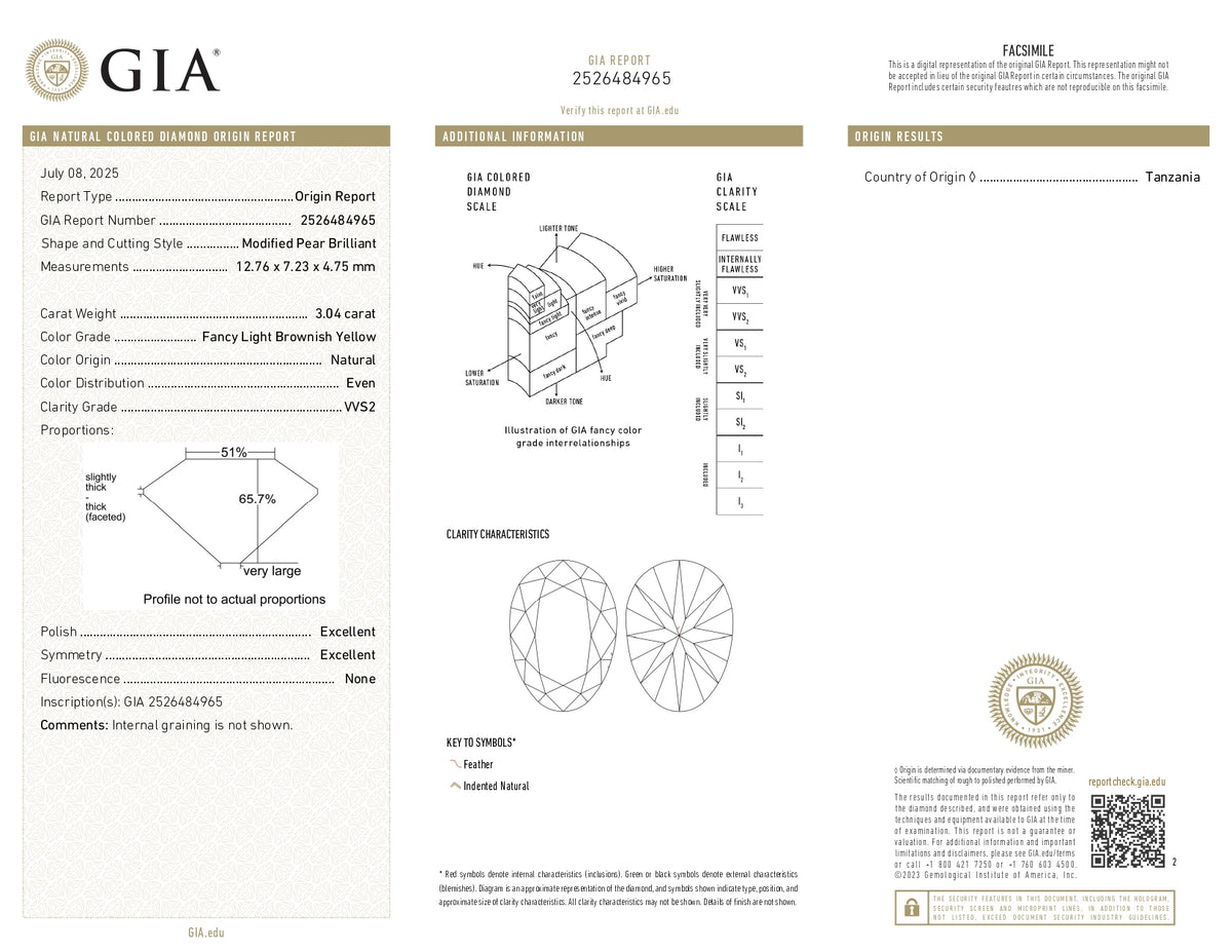 3.04ct | Fancy Light Brownish Yellow VVS2 Pear Shape Old Mine Cut Diamond (GIA) - Modern Rustic Diamond