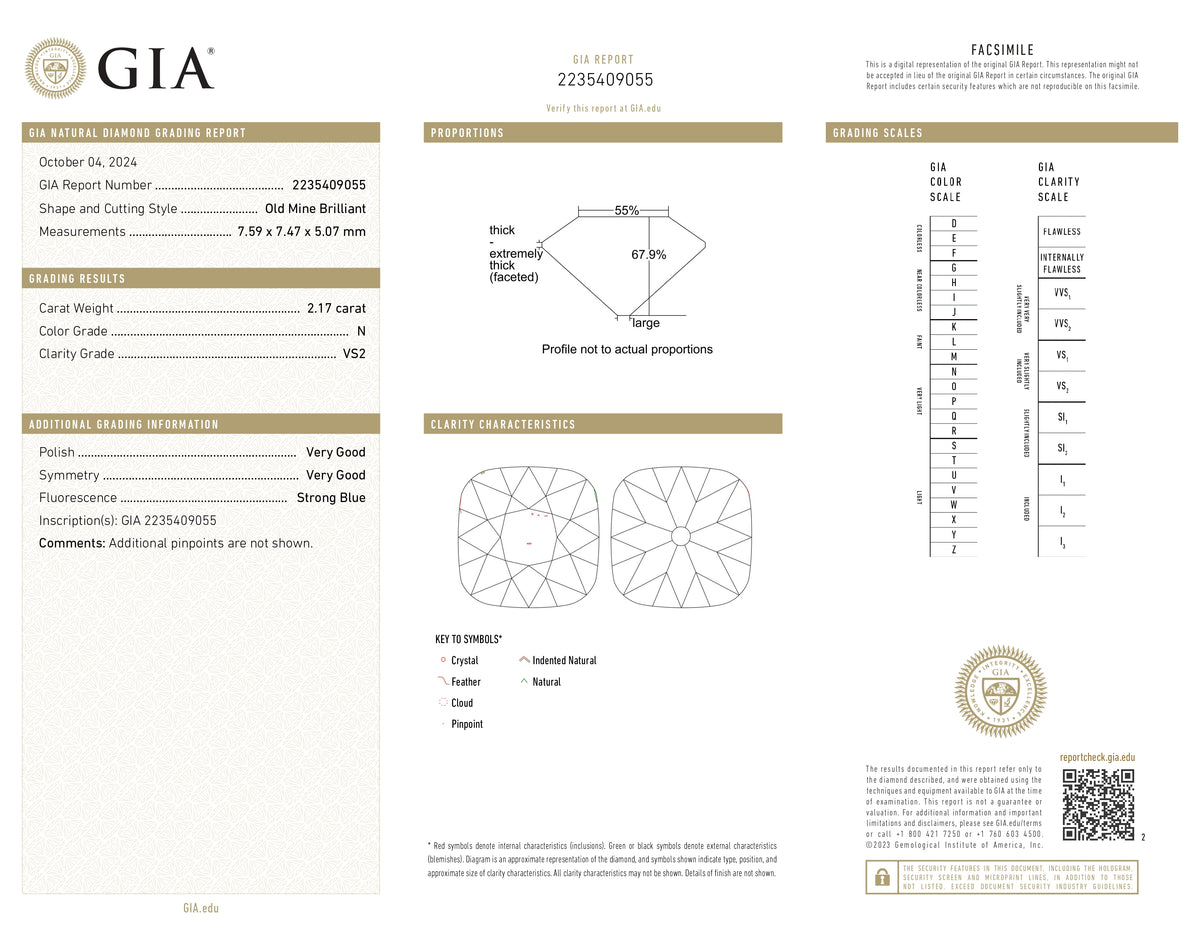 2.17ct | N/VS2 Cushion Shape Old Mine Cut Diamond (GIA) - Modern Rustic Diamond