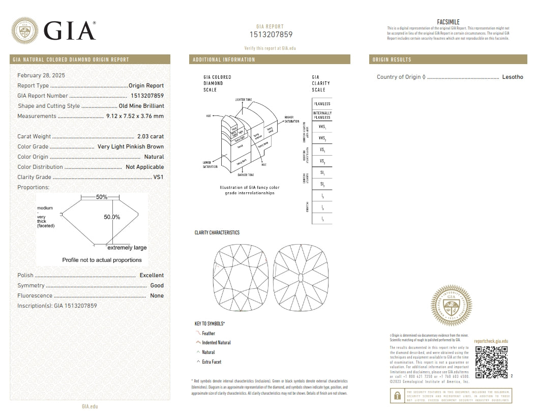 2.03ct | Very Light Pinkish Brown VS1 Oval Shape Old Mine Cut Diamond (GIA) - Modern Rustic Diamond