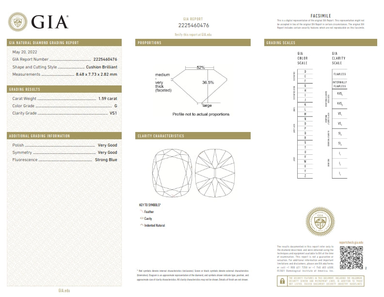 1.59ct | G/VS1 Cushion Shape Old Mine Cut Diamond (GIA) - Modern Rustic Diamond