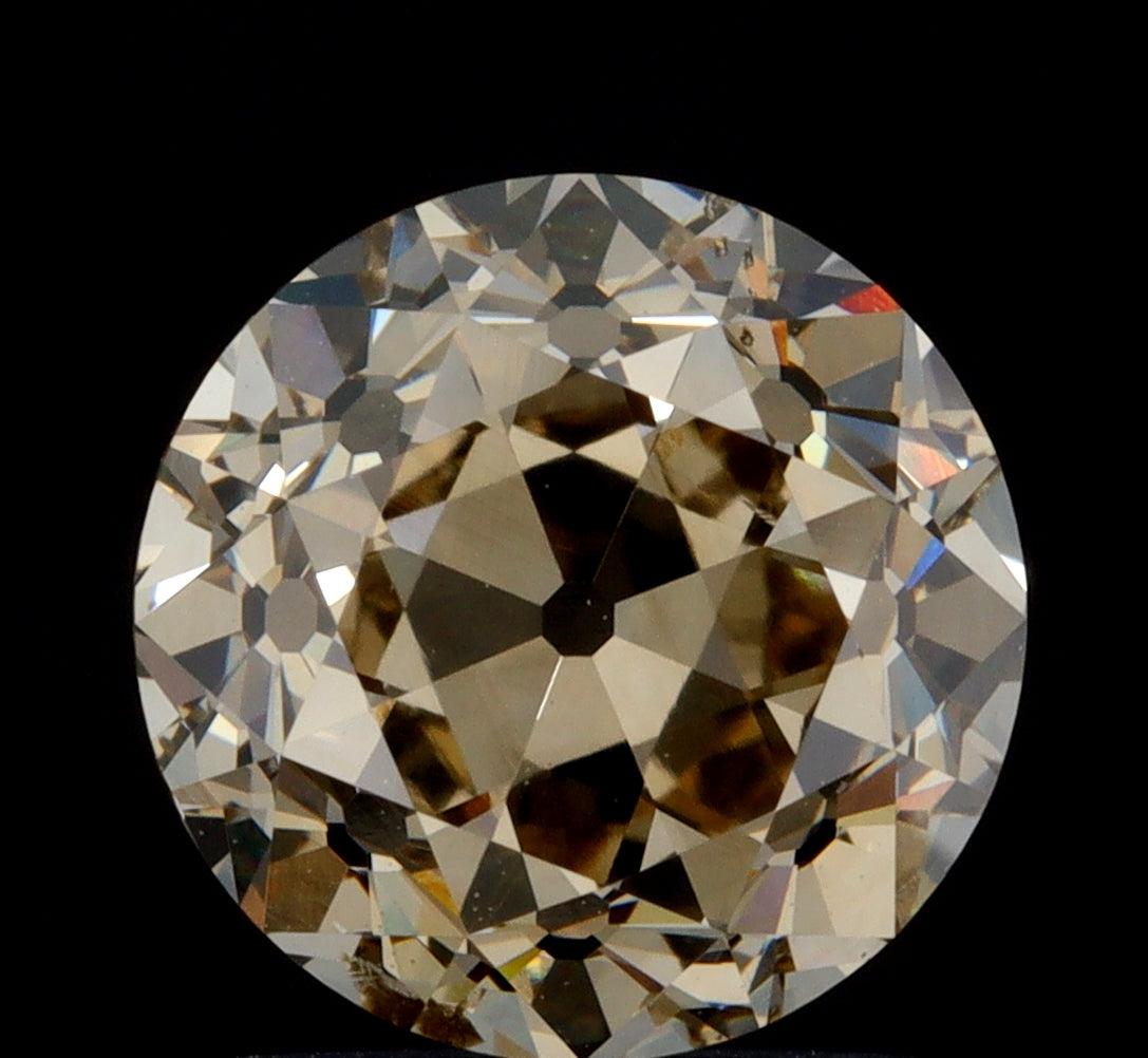 2.11ct | Champagne VS Round Shape Old European Cut Diamond - Modern Rustic Diamond