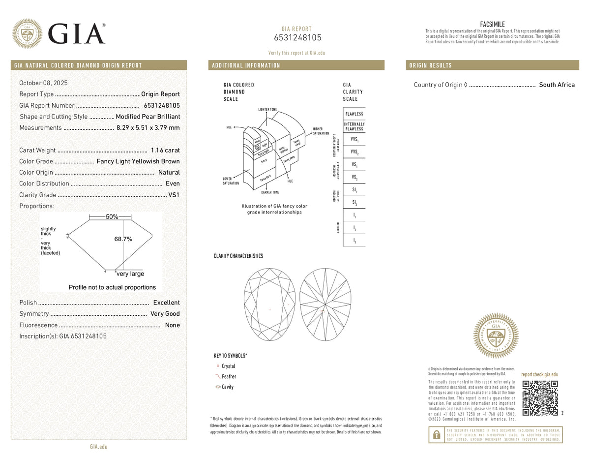 1.16ct | Champagne VS1 Pear Shape Old Mine Cut Diamond (GIA) - Modern Rustic Diamond