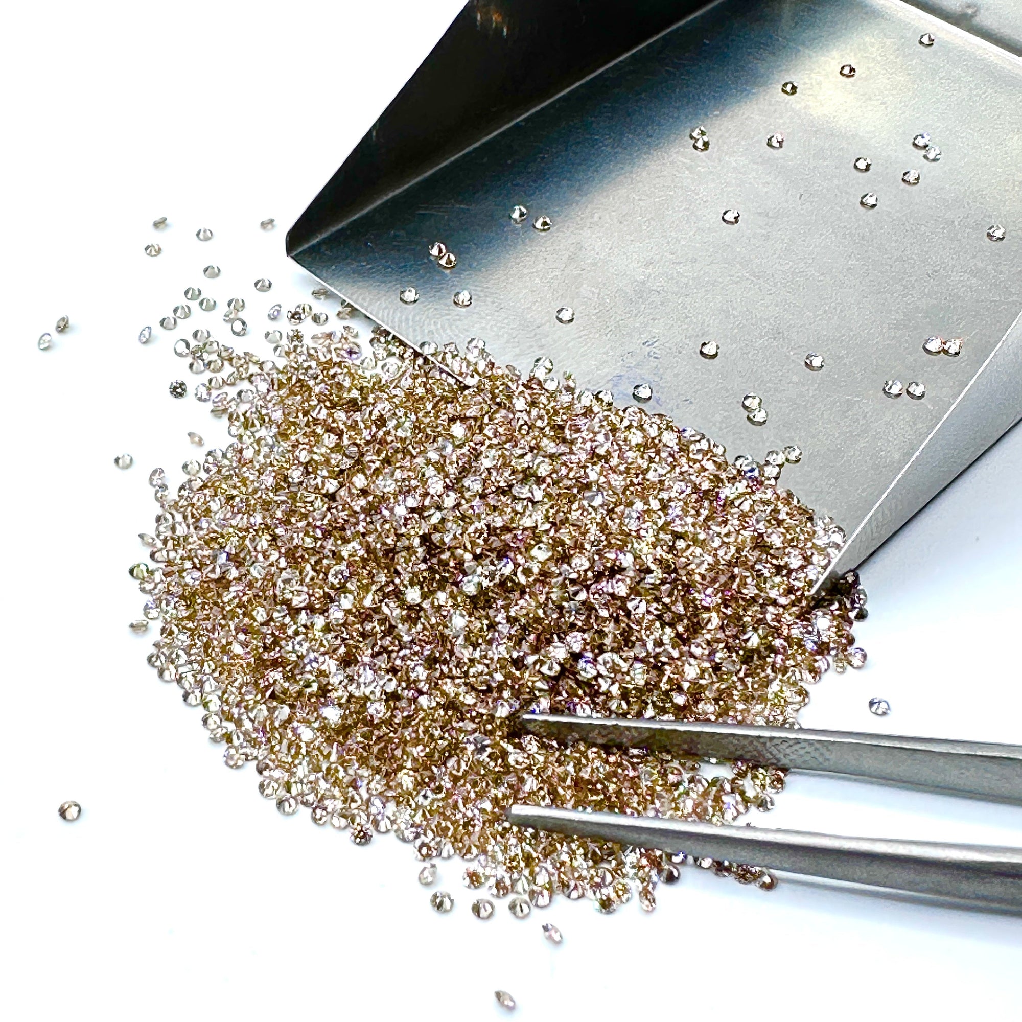 Champagne Diamond Round Brilliant Melee-Modern Rustic Diamond