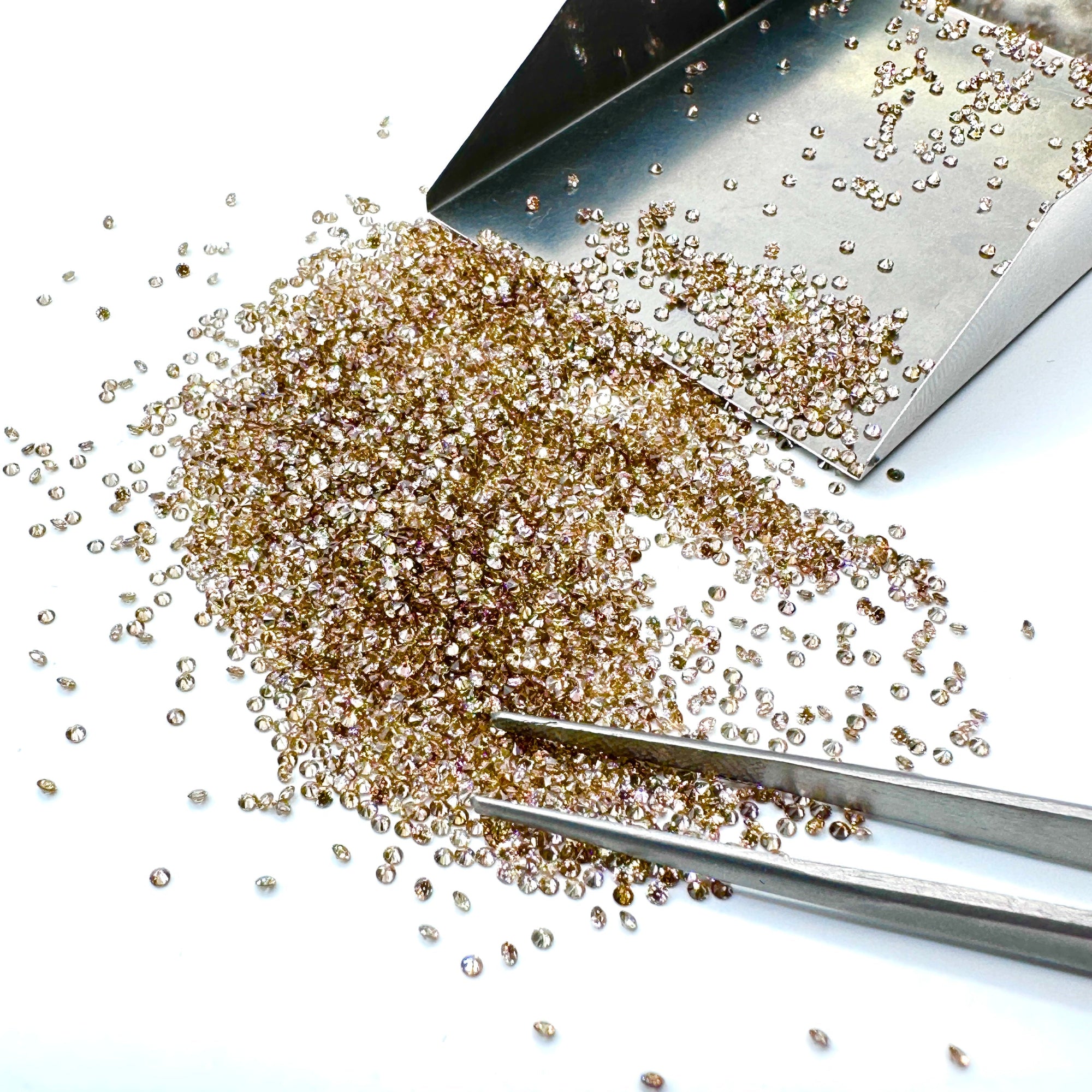 Cognac Diamond Round Brilliant Melee-Modern Rustic Diamond