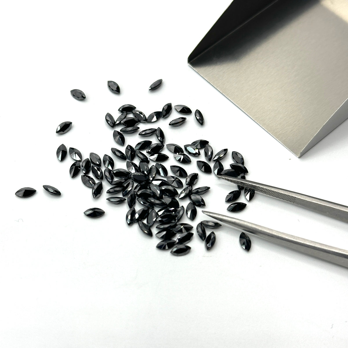 Black Diamond Marquise Shape Brilliant Cut Melee