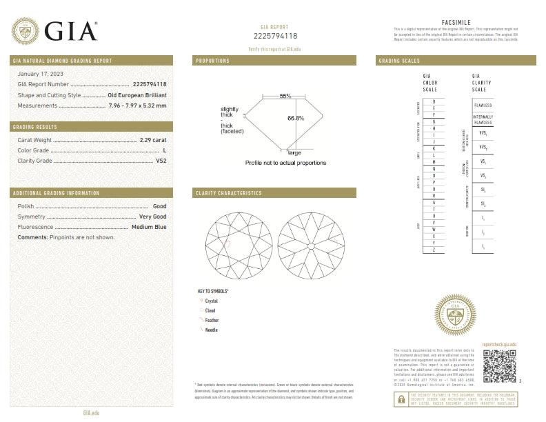 2.29ct | L/VS2 Round Shape Old European Cut Diamond (GIA) - Modern Rustic Diamond