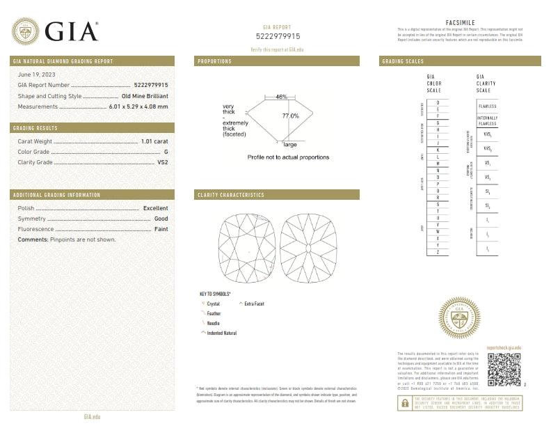 1.01ct | G/VS2 Cushion Shape Old Mine Cut Diamond (GIA) - Modern Rustic Diamond