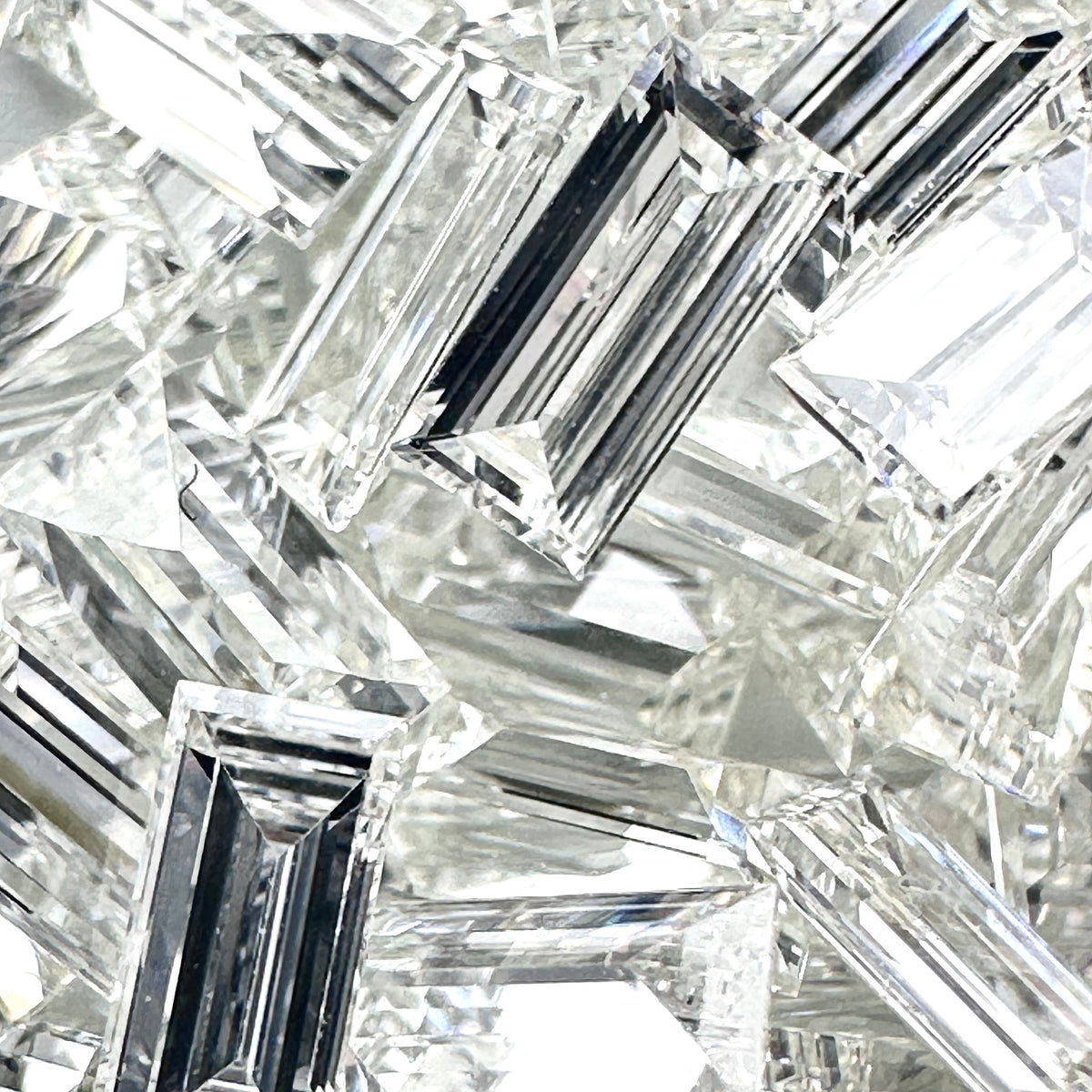 White Diamond Straight Baguette Shape Melee-Modern Rustic Diamond