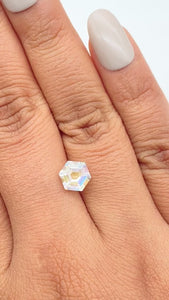 1.31ct |  Hexagon Shape Step Cut Moonstone - Modern Rustic Diamond
